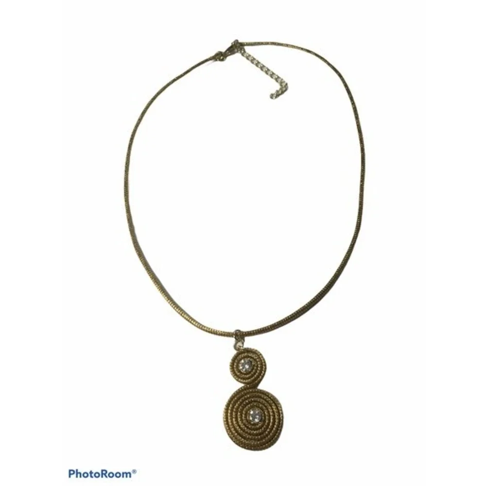 Gold Wire Necklace and Earrings